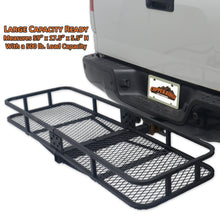 large capacity ready hitch cargo carrier holds up to 500 pounds