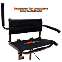independent flip up armrests are padded for extra comfort