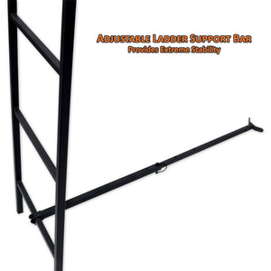 adjustable ladder support bar provides extreme stability
