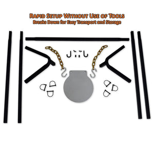 Copper Ridge Outdoors steel gong target with stand unassembled parts