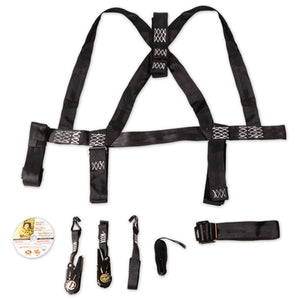 safety harness, instructional DVD, and safety kit